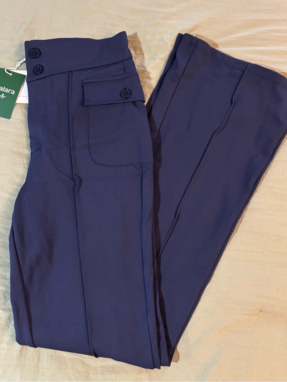 HALARA Navy Blue High-Waist Trousers - Picture 1 of 3